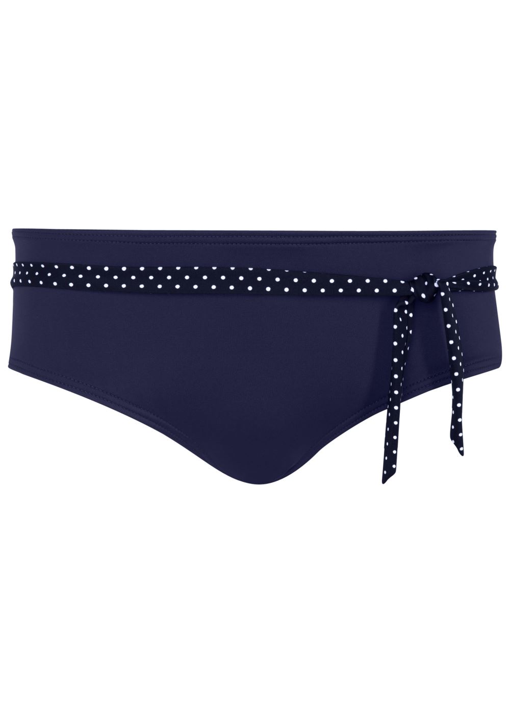 Venus Belted Low-Rise Bottom Bikini - Navy & White Dot