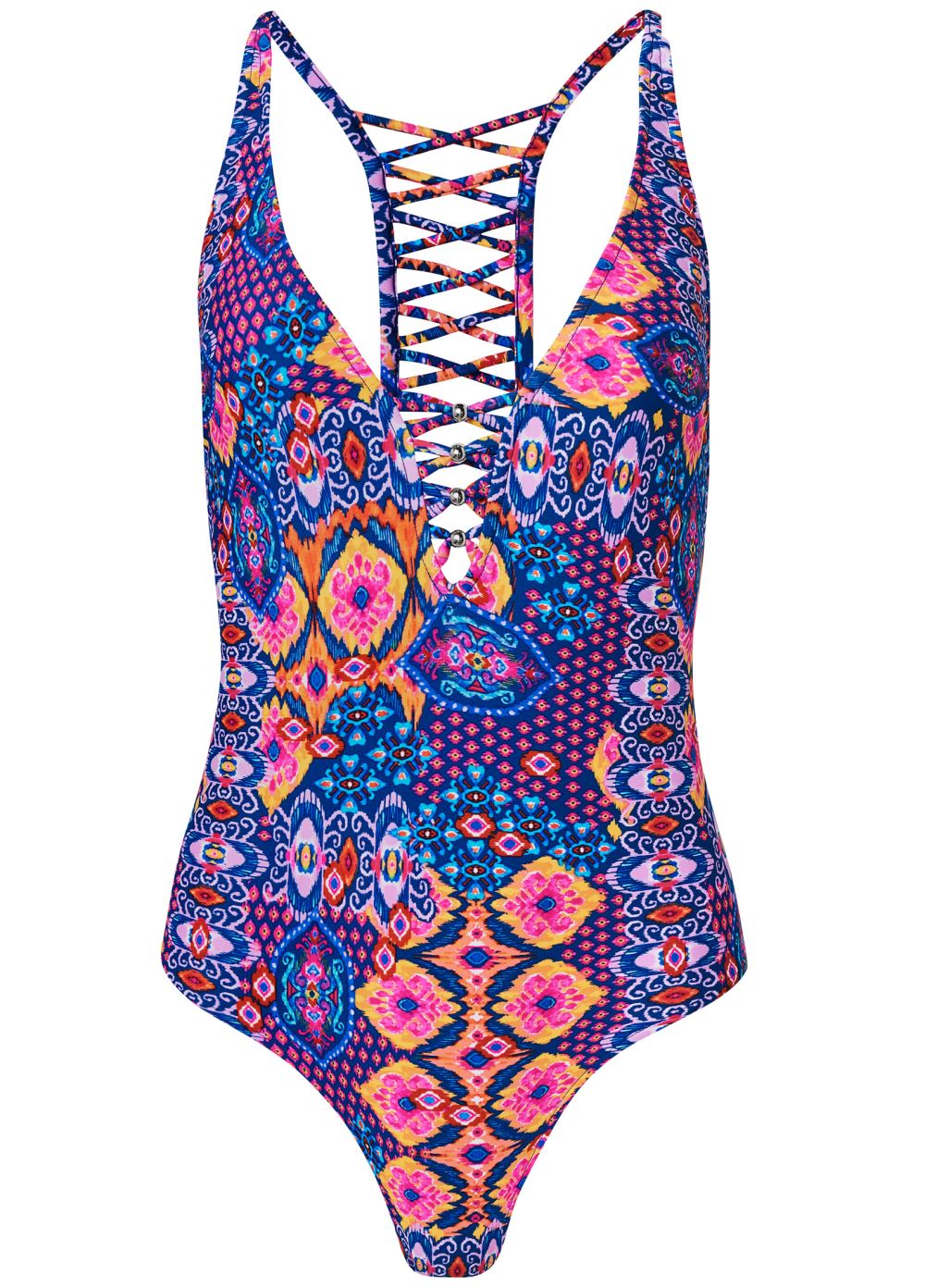Venus Strappy Racerback One-Piece Swimsuit in Moroccan Mosaic
