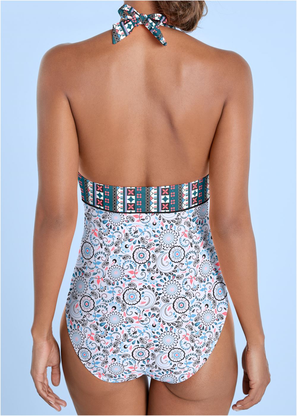 Venus Bohemian One-Piece Swimsuit in Lotus Flowers