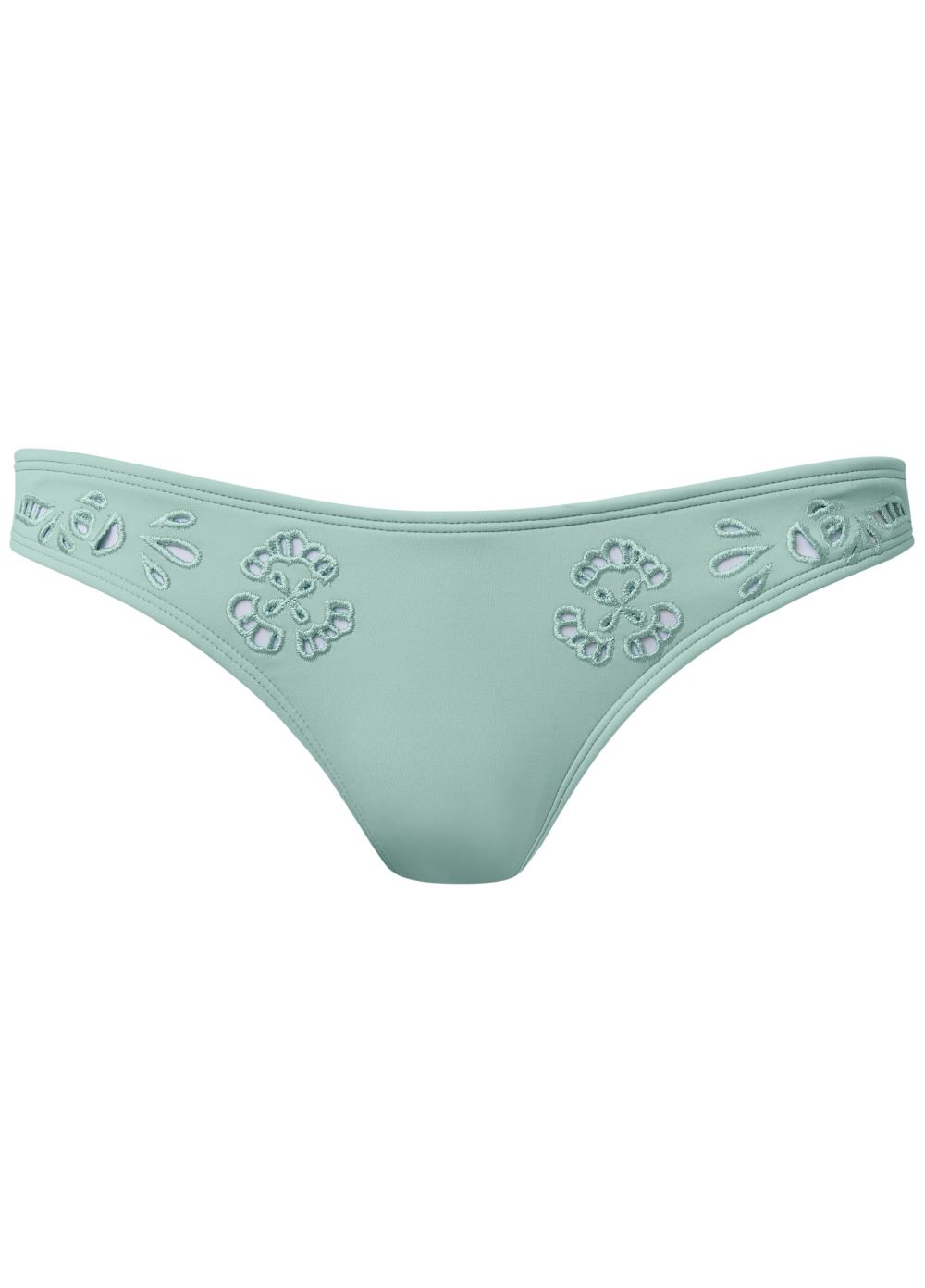 Venus Eyelet Scoop Moderate Bottom Bikini - Blue Endeavor & Pearl White