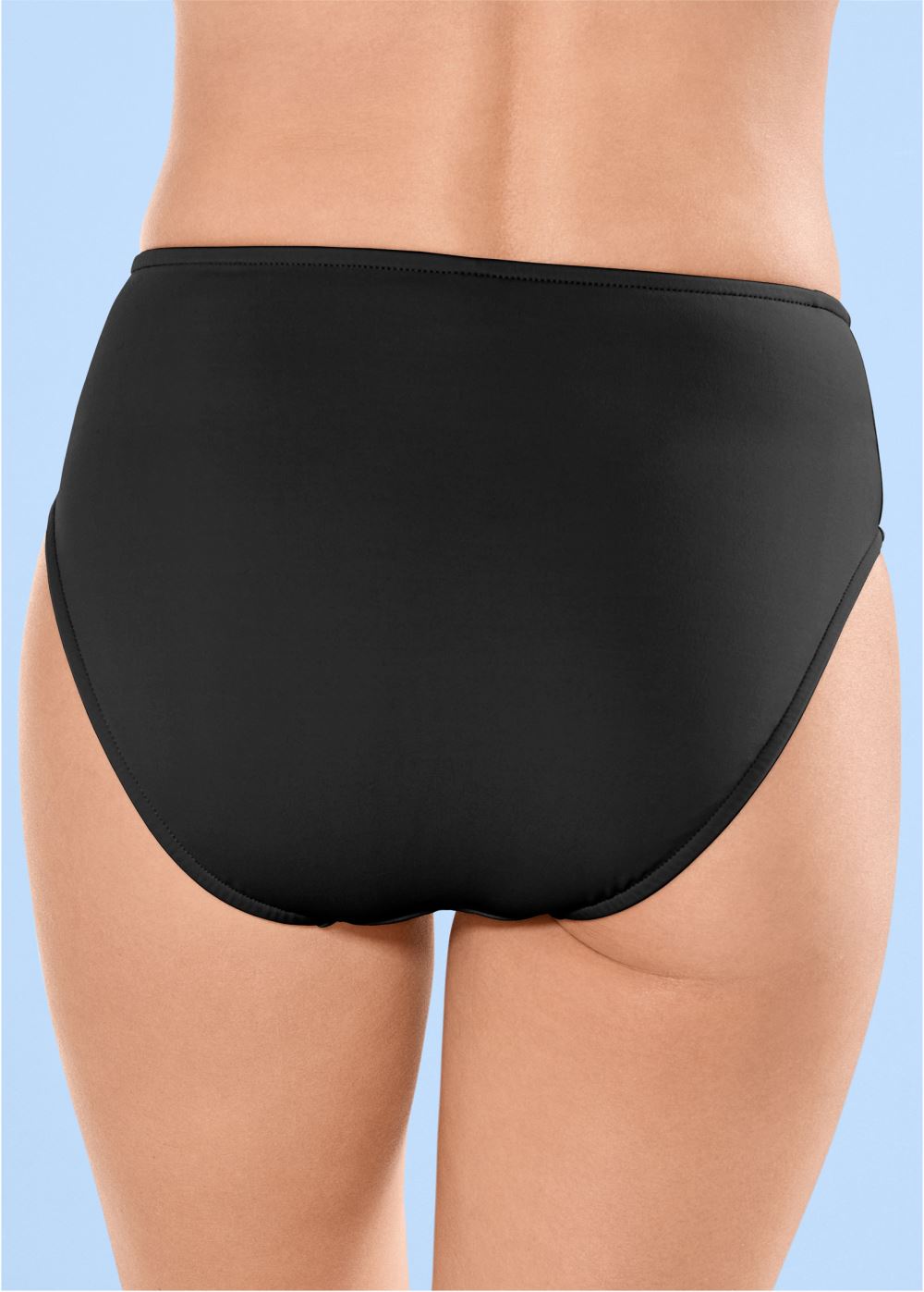 Venus Full Coverage Mid-Rise Hipster Bikini Bottom Bikini - Black Beauty