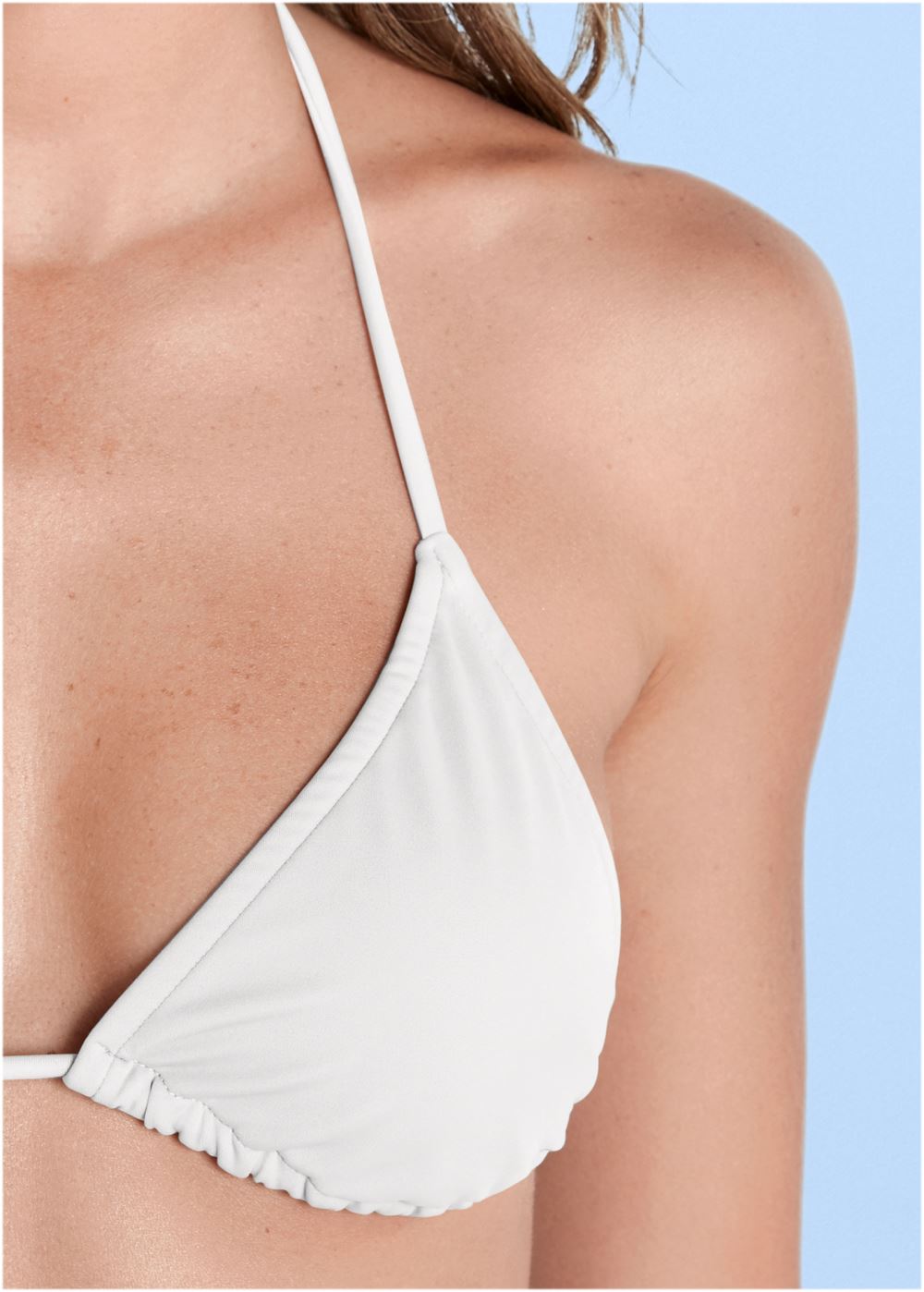 Venus Triangle String Bikini Top Bikini - Pearl White