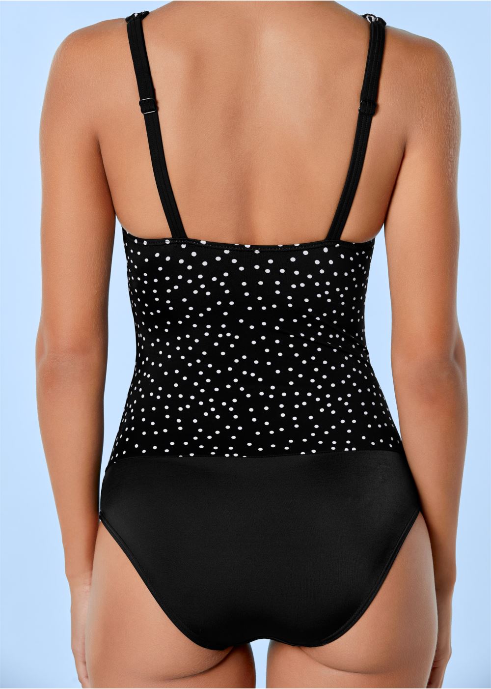 Venus Ruched One-Piece Swimsuit in Micro Dot