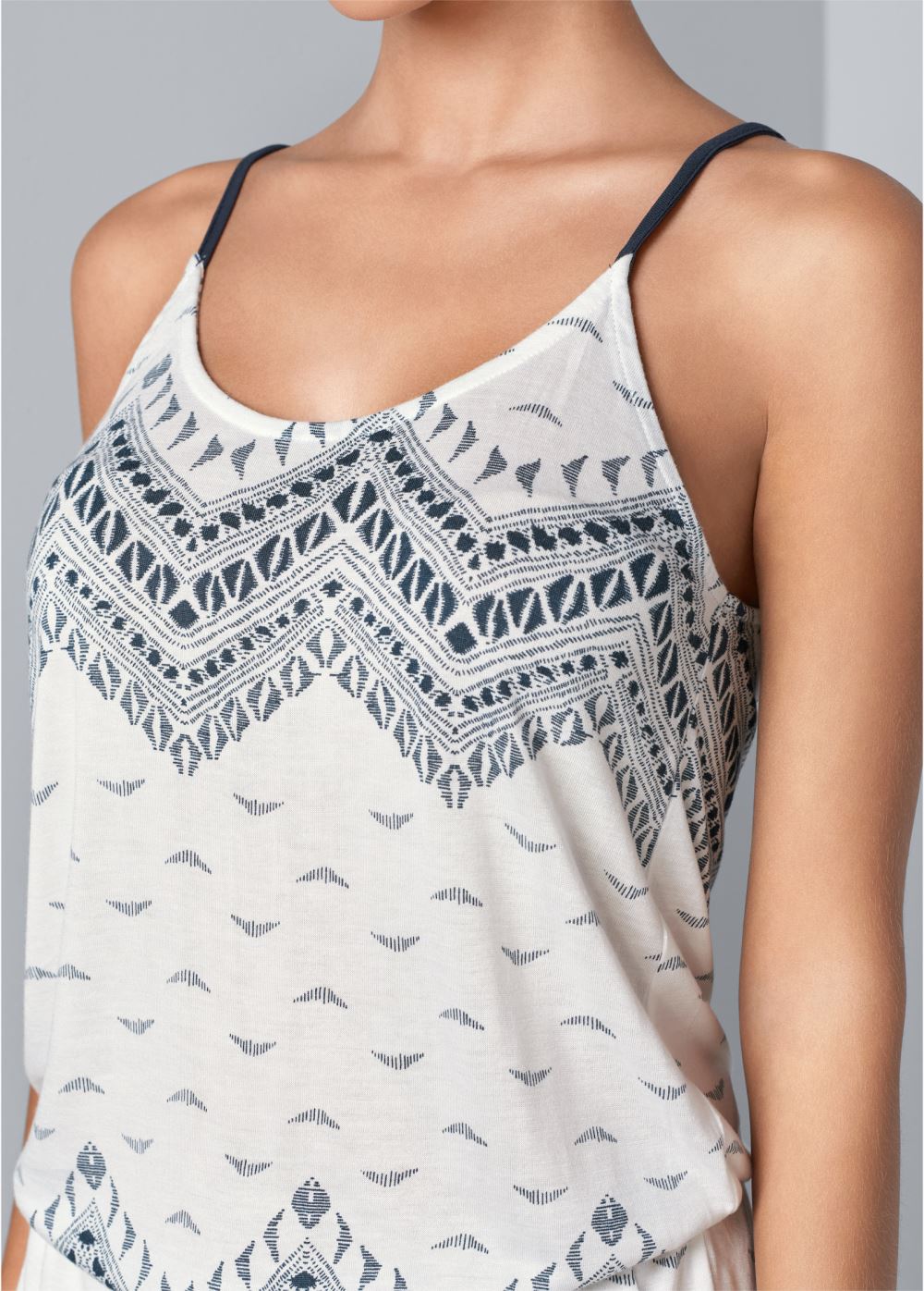 Venus Print Casual Romper in White Multi