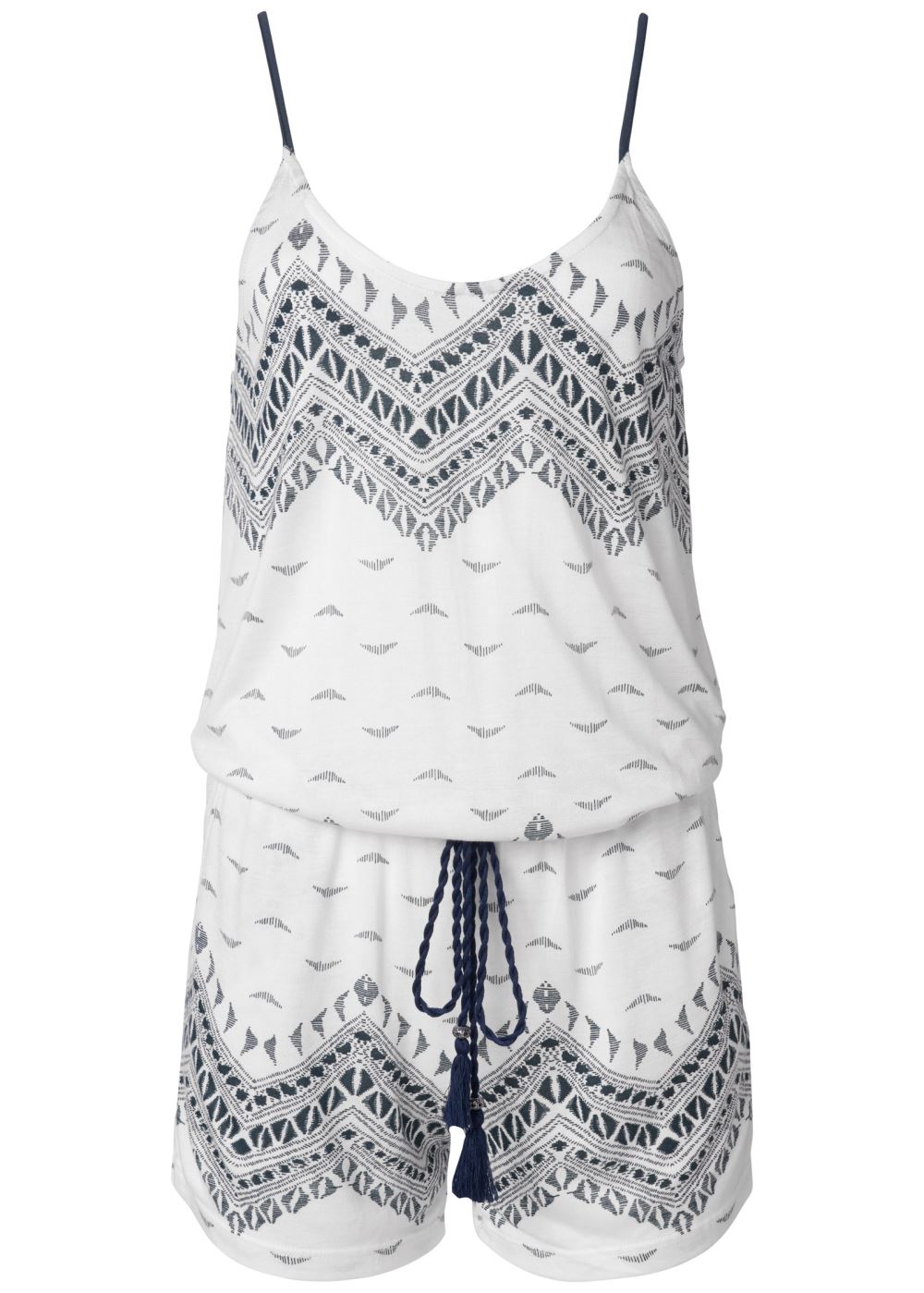 Venus Print Casual Romper in White Multi