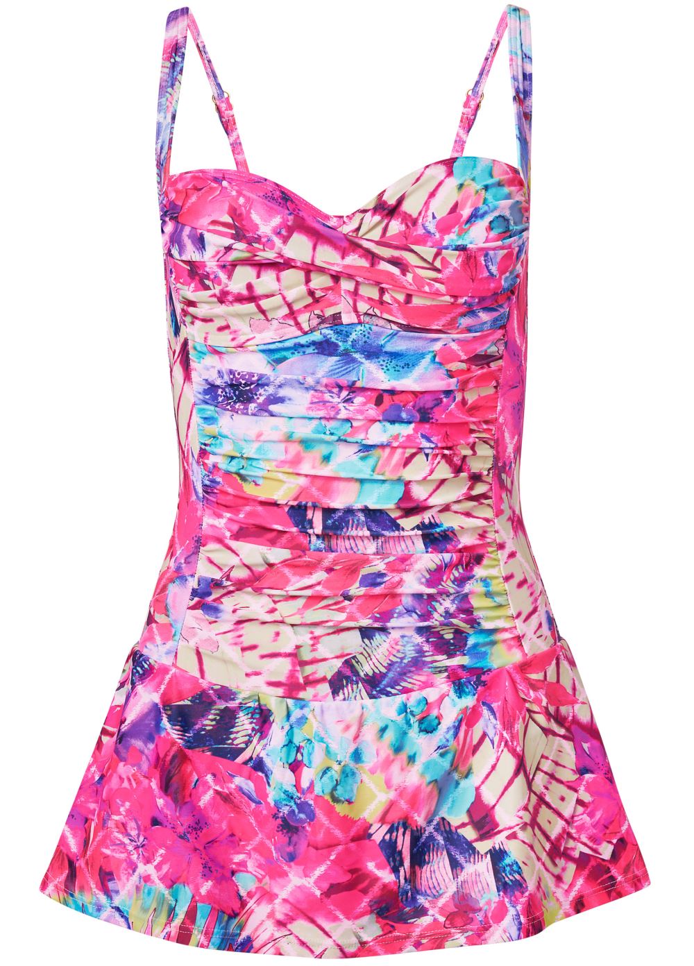 Venus Slimming Skirted One-Piece Swimsuit in Razzle Dazzle