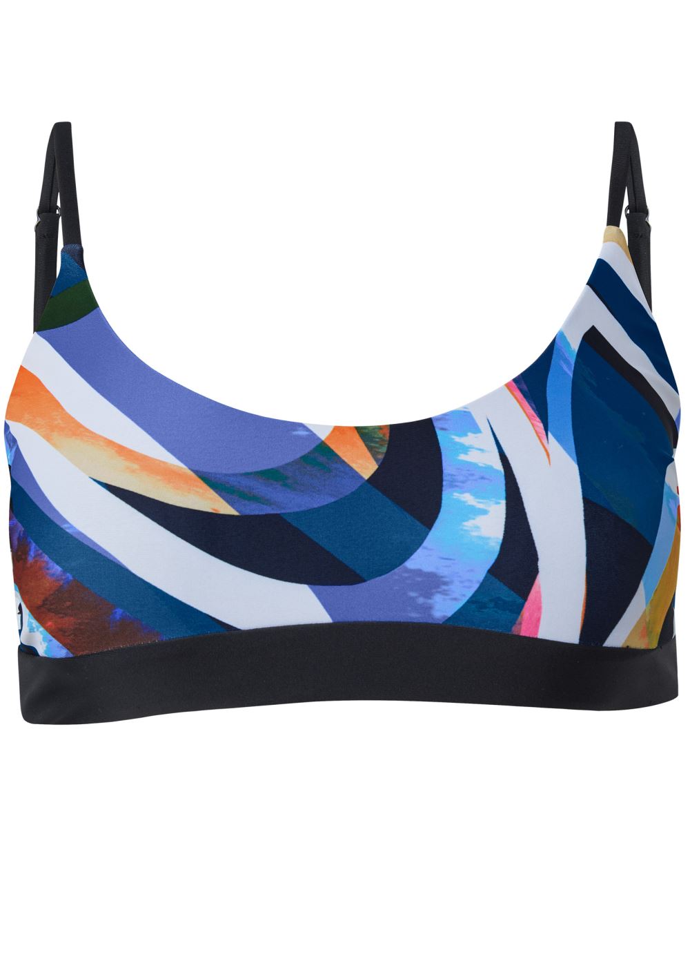 Venus Color Block Swim Sport Top Bikini - Ocean Breeze