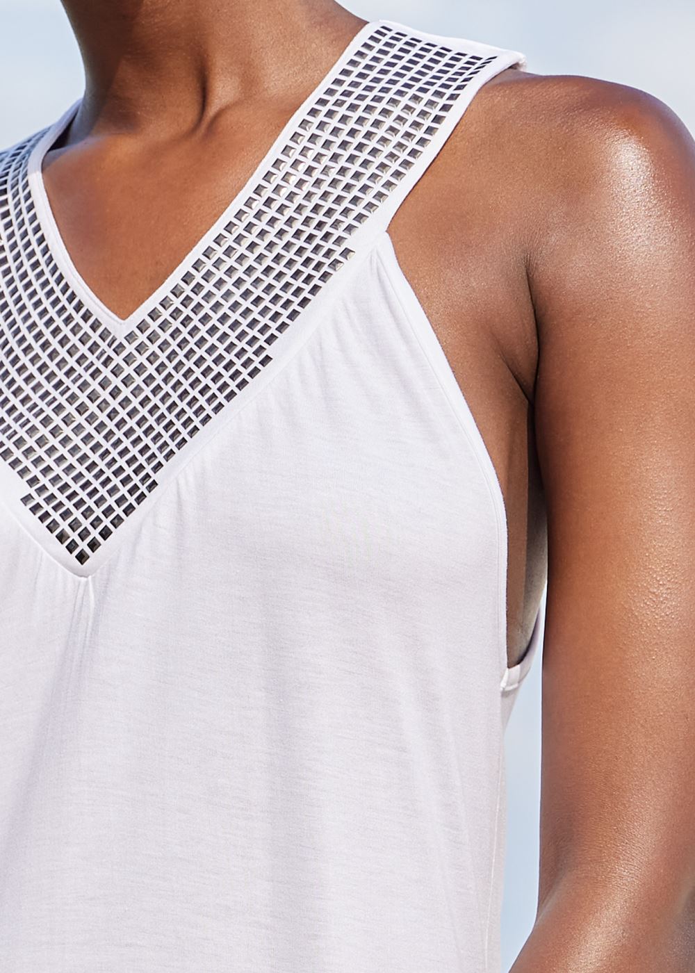 Venus Nailhead Collar Cover-Up in Pearl White