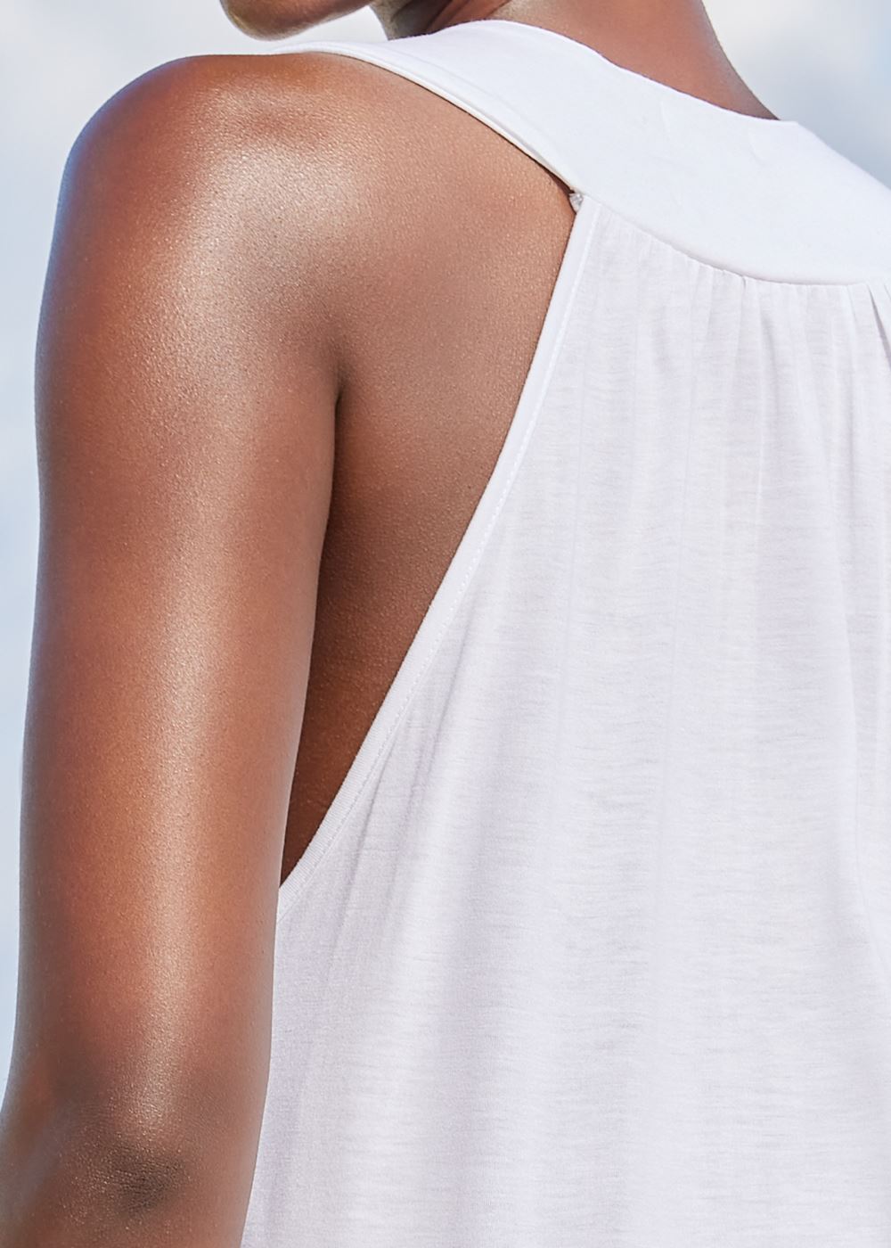 Venus Nailhead Collar Cover-Up in Pearl White