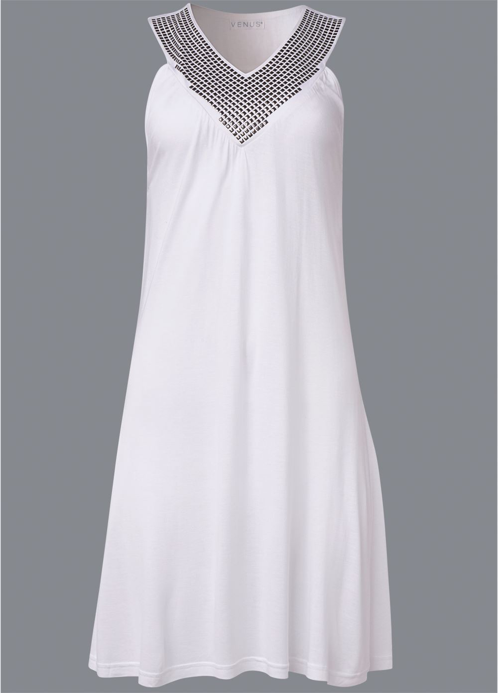 Venus Nailhead Collar Cover-Up in Pearl White