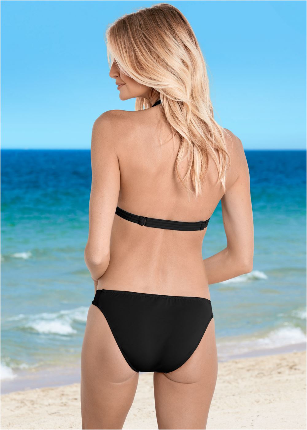 Venus Goddess Low-Rise Bottom Bikini - Black Beauty