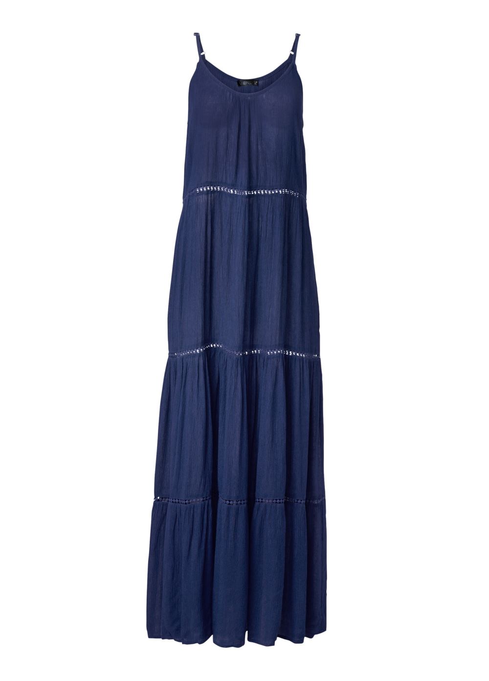 Venus Eyelet Maxi Cover-Up Dress in Ultramarine Blue