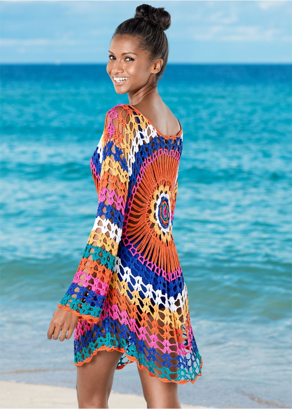 Venus Crochet Detail Cover-Up in Kaleidoscope