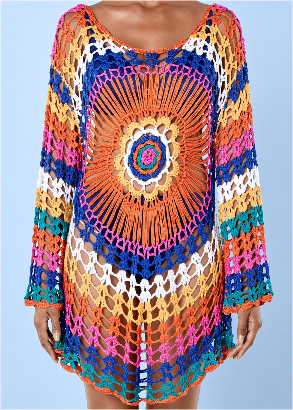Venus Crochet Detail Cover-Up in Kaleidoscope