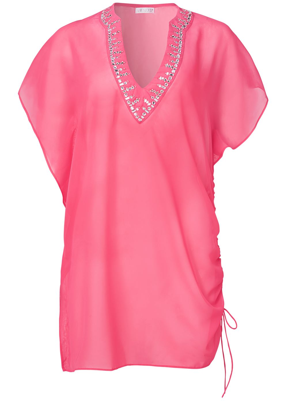 Venus Adjustable Jeweled Tunic in Sunset Pink