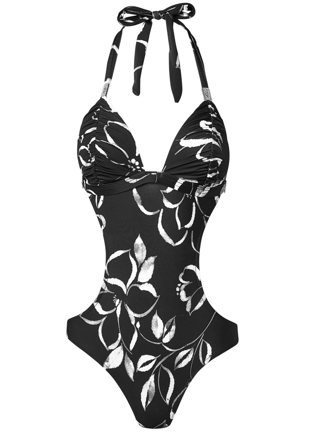 Venus Ruched Goddess Monokini Swimsuit in Nighttime Blooms