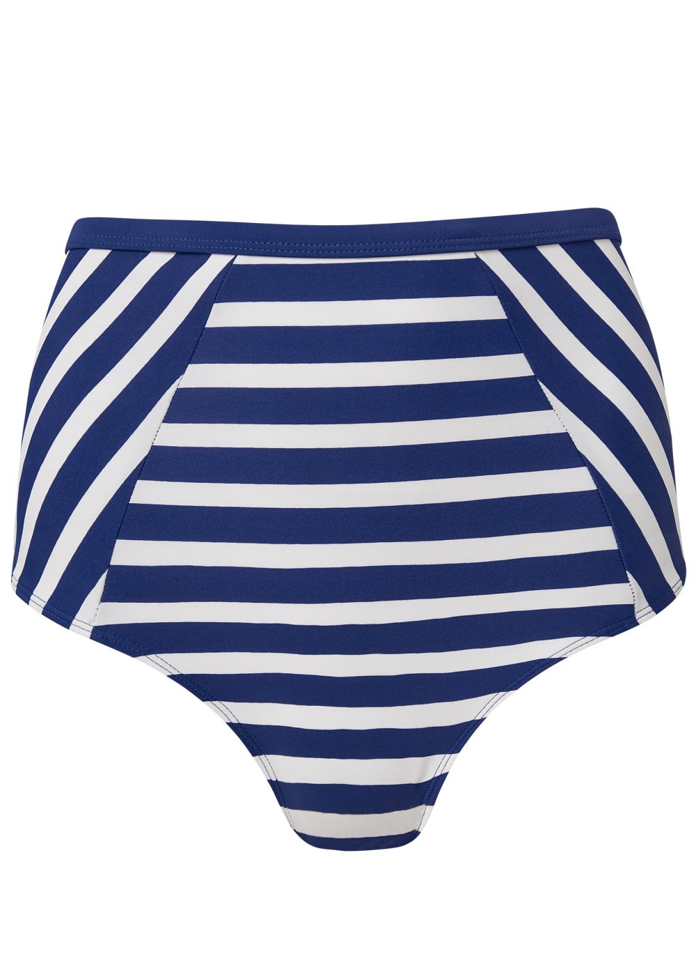 Venus St Tropez High-Waist Bottom Bikini - Navy Blue & White Stripes