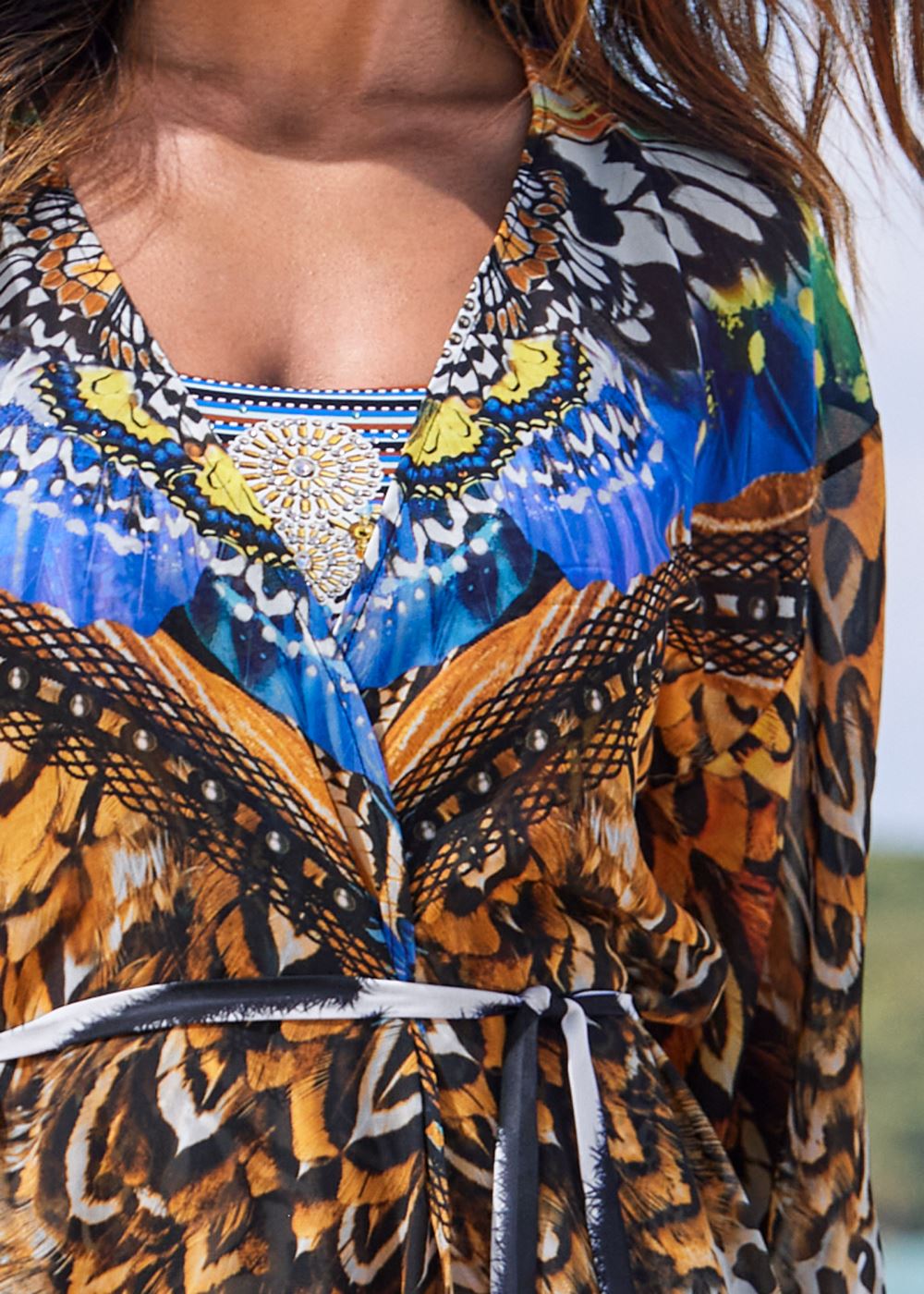 Venus Long Kimono Cover-Up in Jungle Queen
