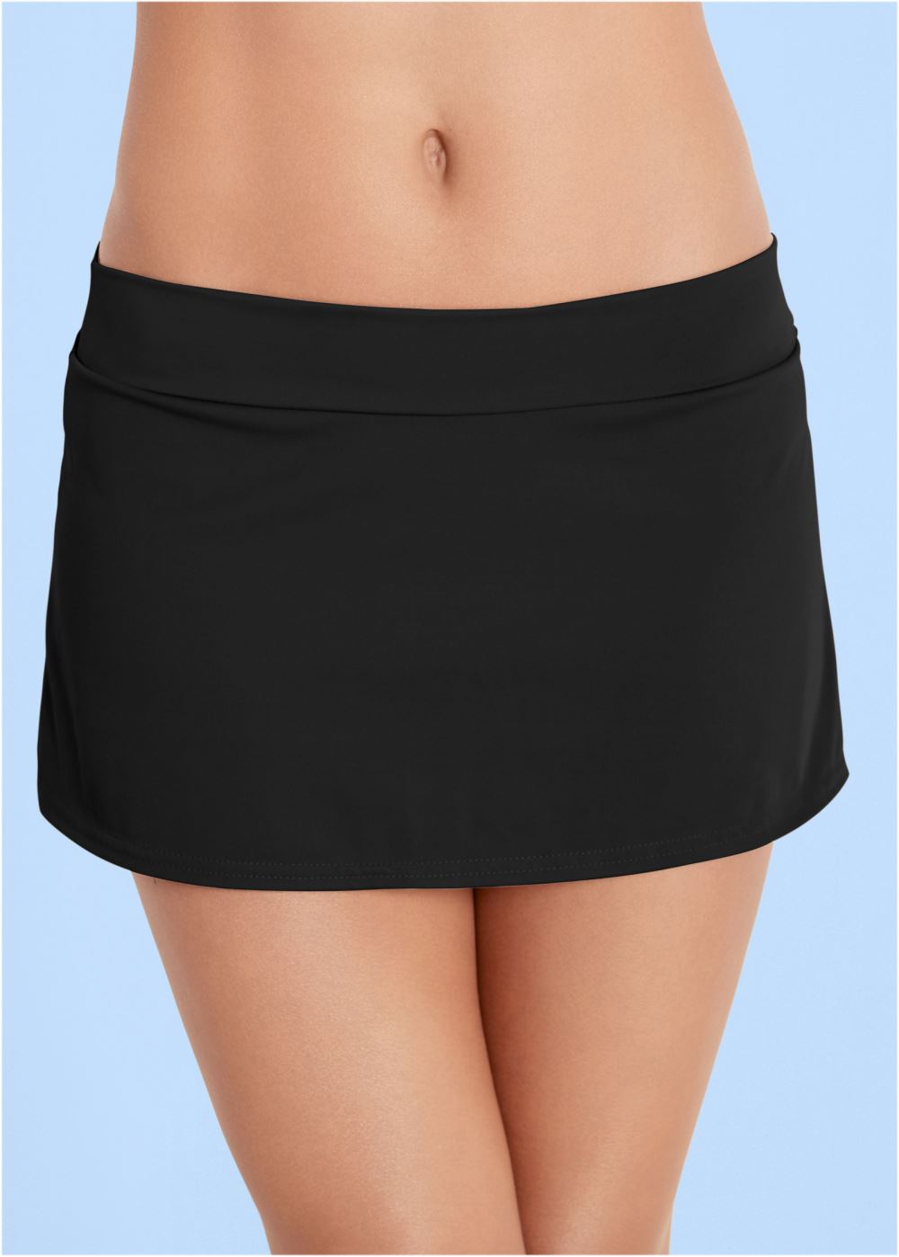 Venus Skirted Mid-Rise Bottom Bikini - Black Beauty