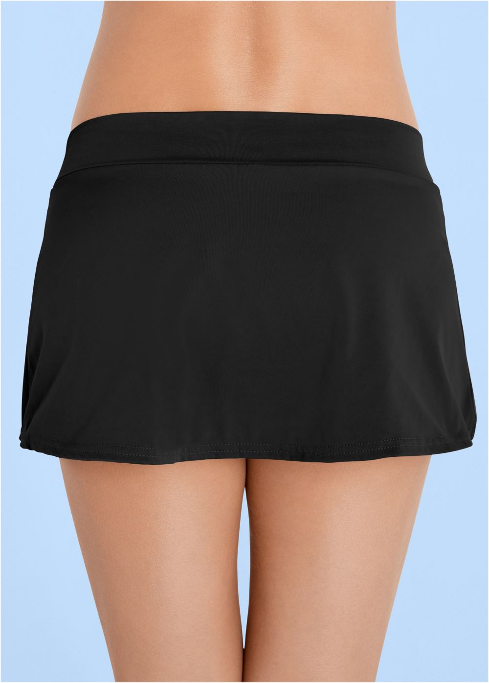 Venus Skirted Mid-Rise Bottom Bikini - Black Beauty
