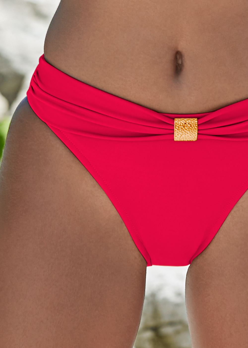 Venus Goddess Scoop Front Bottom Bikini - Red Hot