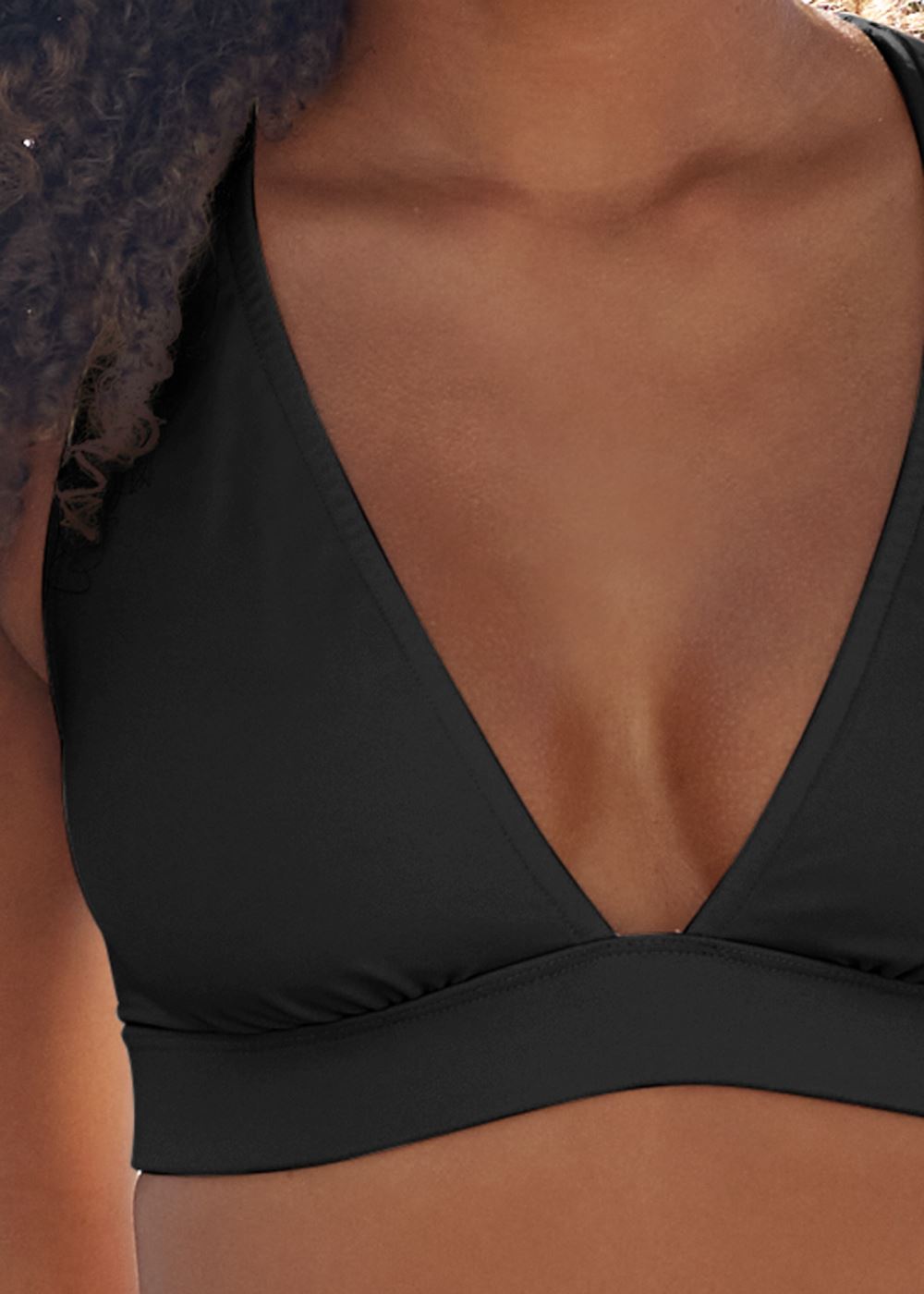 Venus Sleek Cross Back Top Bikini - Black Beauty