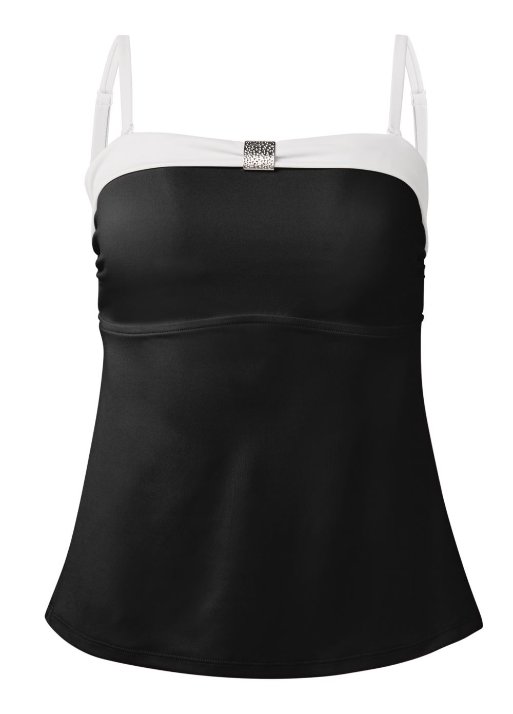 Venus Goddess Bandeau Tankini Top Bikini - Black And White