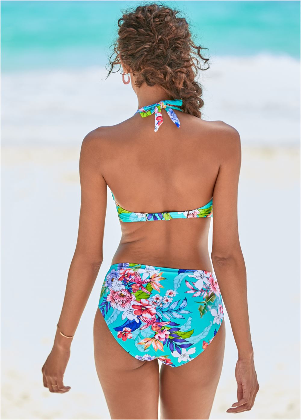 Venus High-Waist Bottom Bikini - Aquatic Blooms