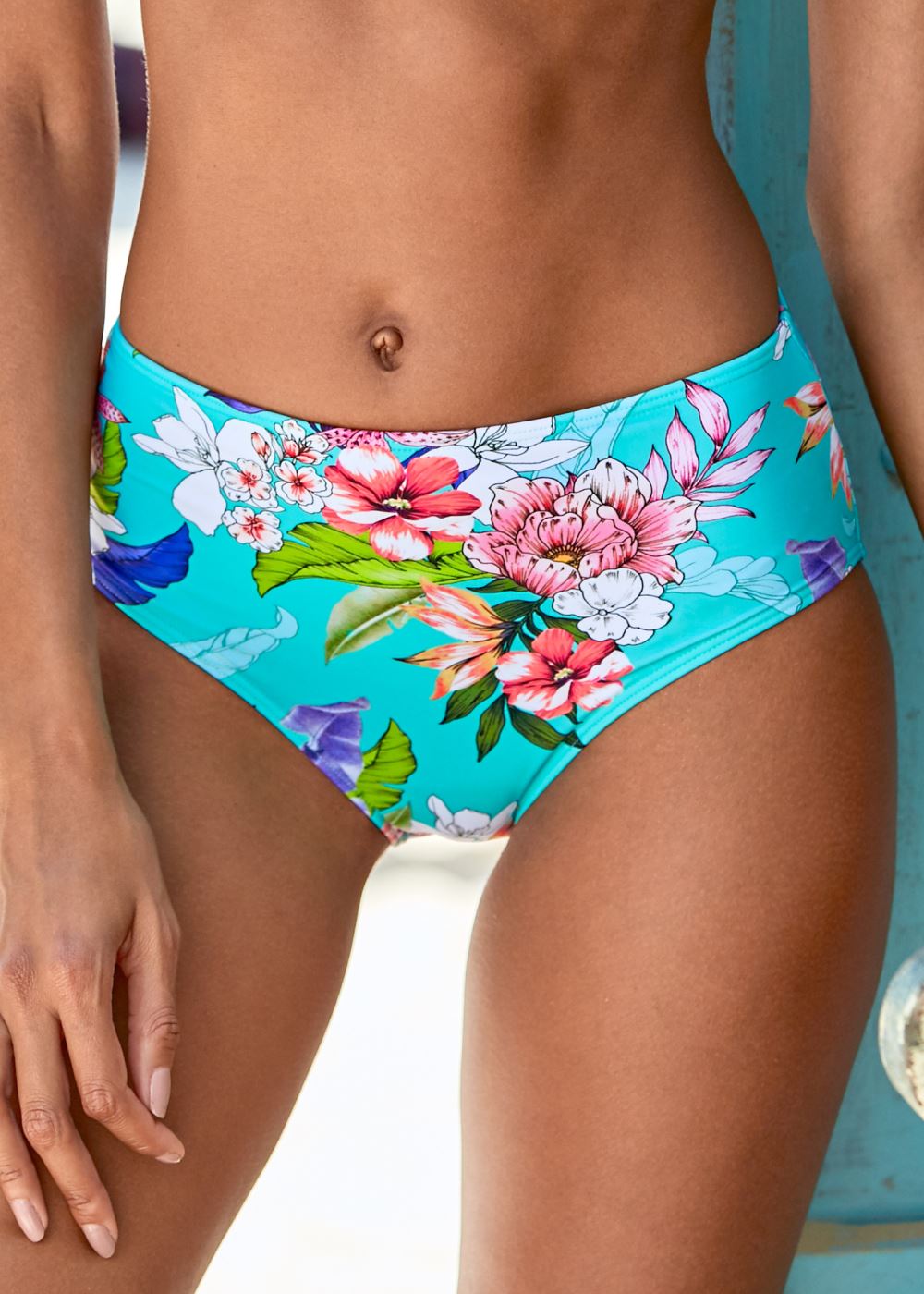 Venus High-Waist Bottom Bikini - Aquatic Blooms