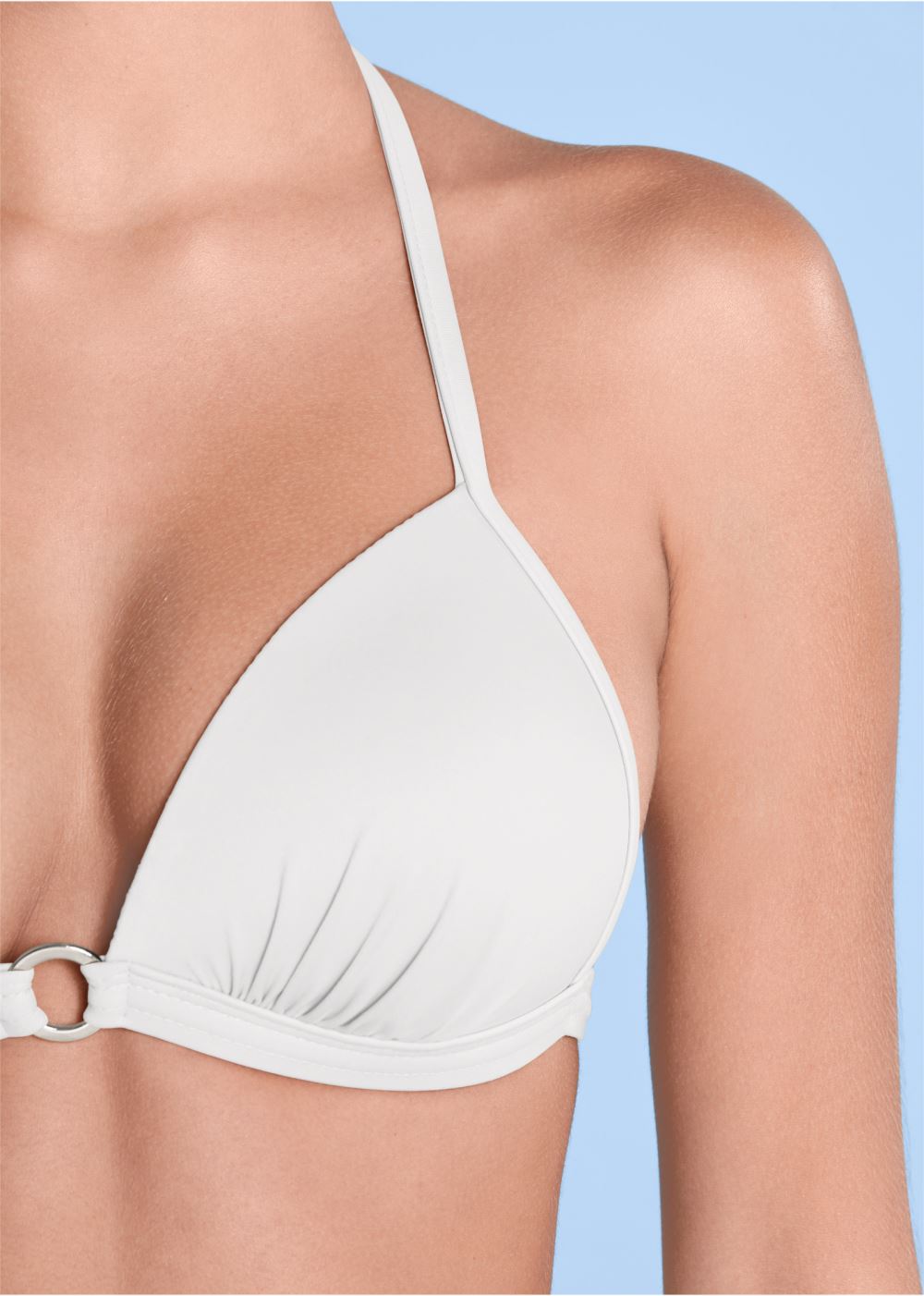 Venus Enhancer Push-Up Triangle Top Bikini - Pearl White