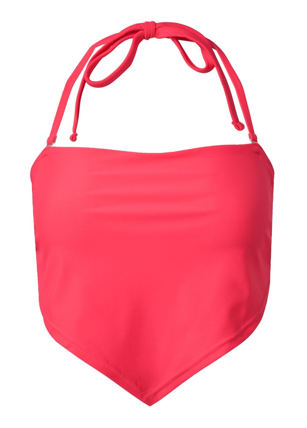 Venus Bandeau Hanky Hem Crop Top Bikini - Sunset Pink
