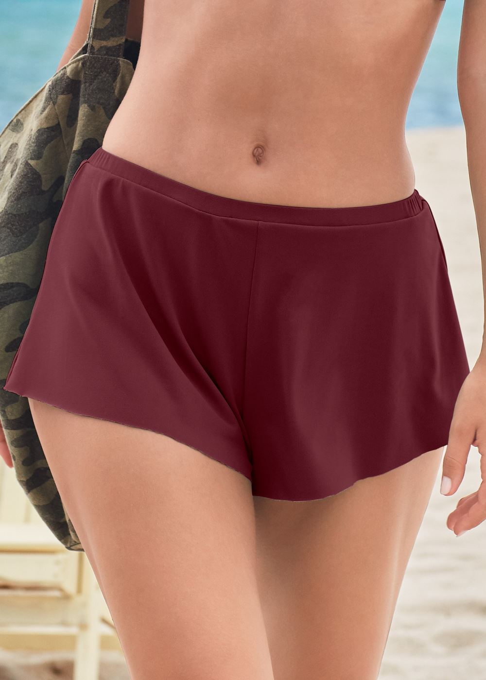 Venus Full Coverage Swim Shorts Bikini - Dark Mahogany