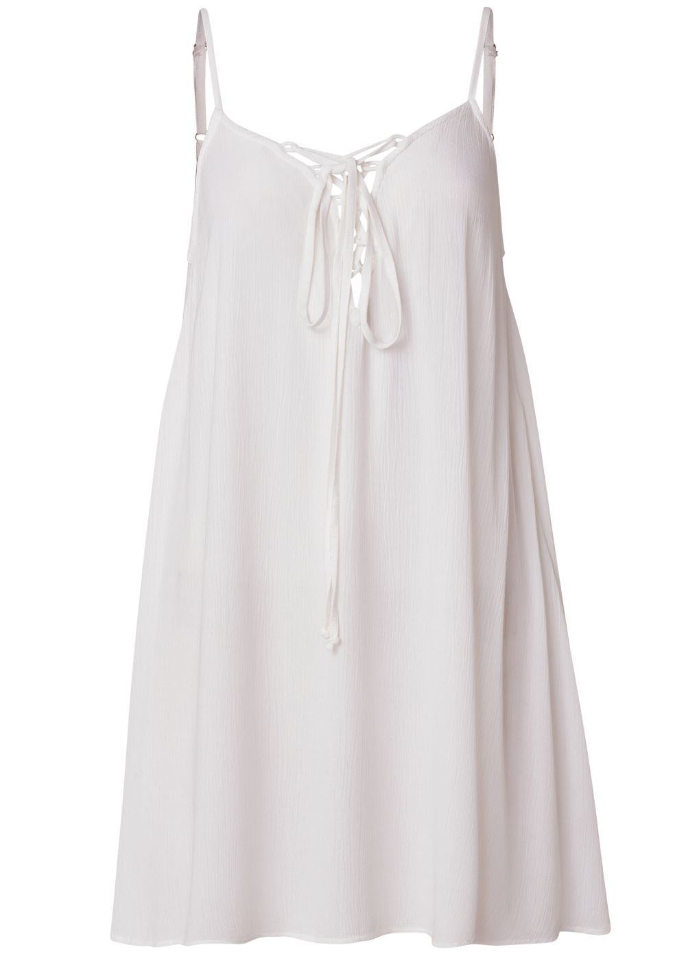 Venus Lace Up Front Cover-Up Dress in White