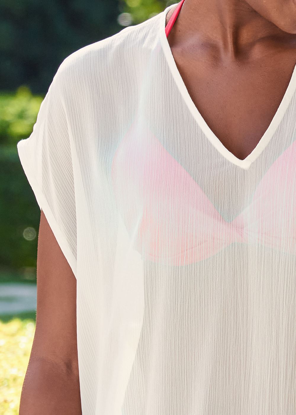 Venus Ruffle Hem Tunic in Pearl White