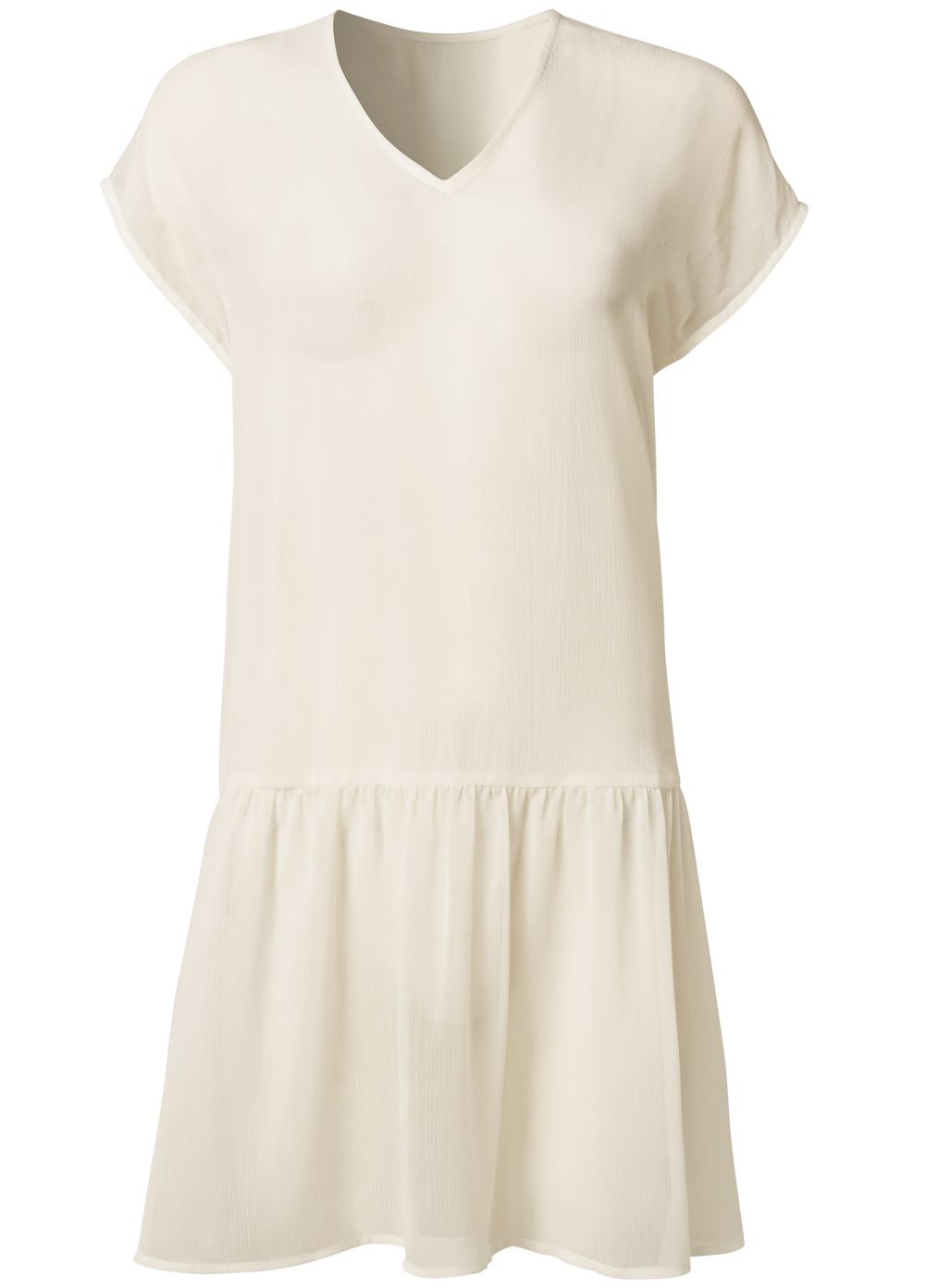 Venus Ruffle Hem Tunic in Pearl White