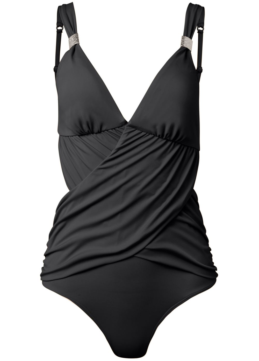Venus Goddess Wrap Monokini Swimsuit in Black Beauty