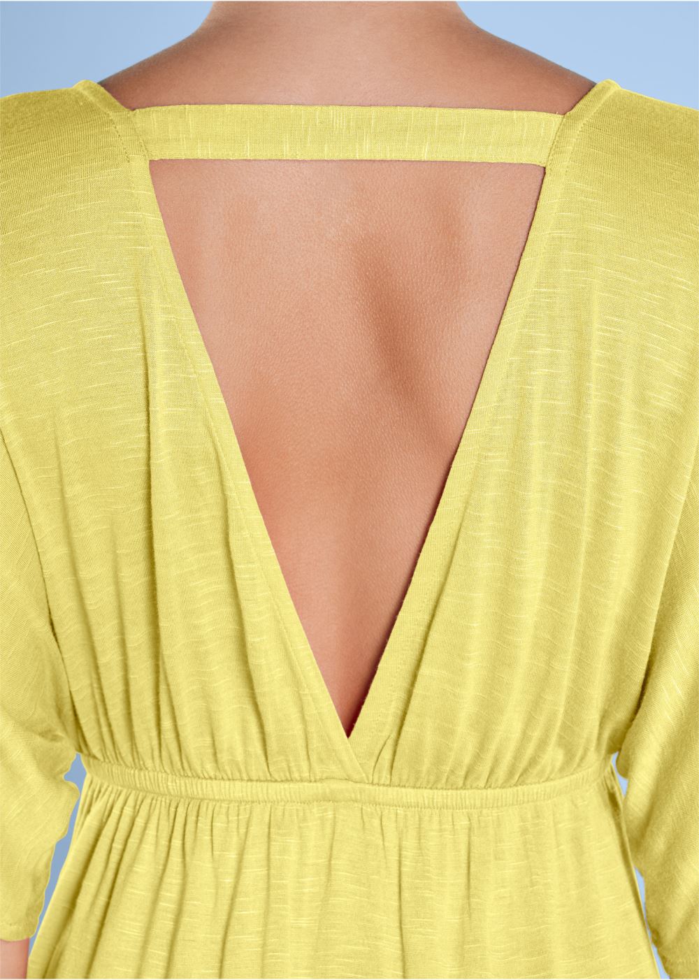 Venus Deep V Cover-Up Tunic in Pastel Yellow