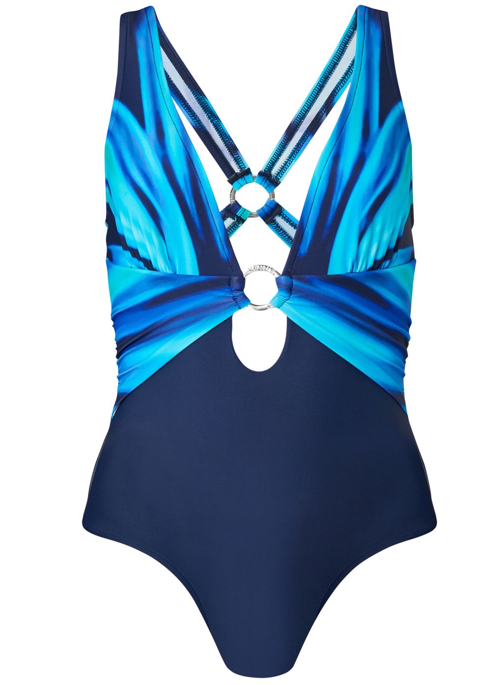 Venus Crisscross One-Piece Swimsuit in Ocean Crush