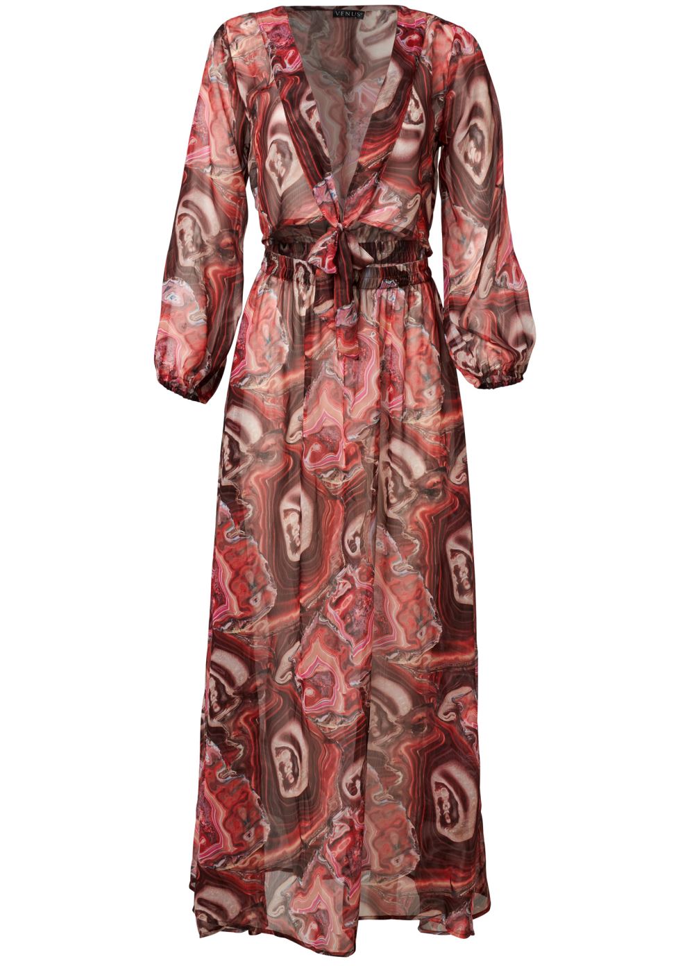Venus Tie-Front Maxi Dress in Vivid Geode