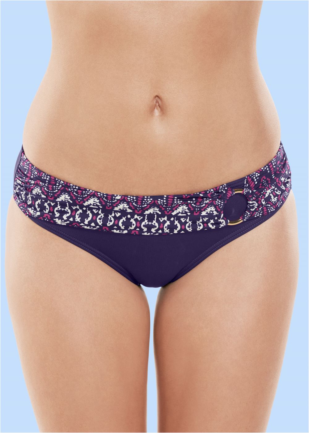Venus Ring Mid-Rise Bottom Bikini - Purple Wave