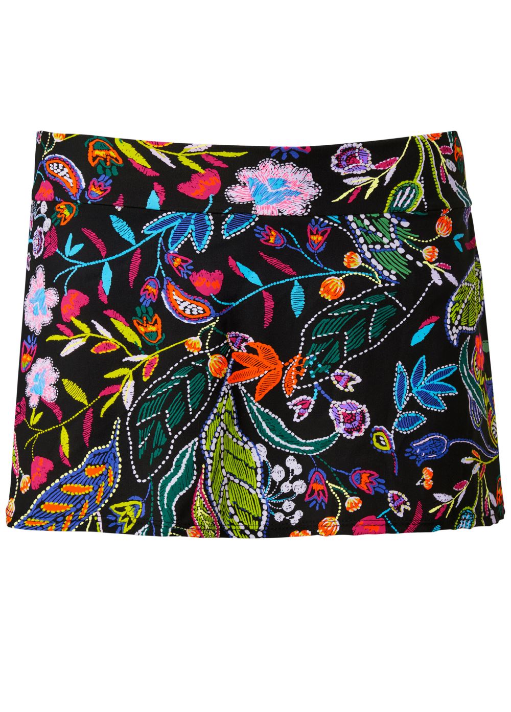 Venus Skirted Mid-Rise Bottom Bikini - Midnight Elegance