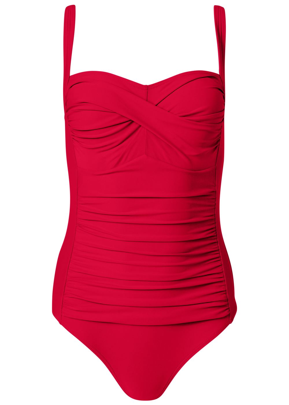 Venus Ruched Bra One-Piece Swimsuit in Fiery Red