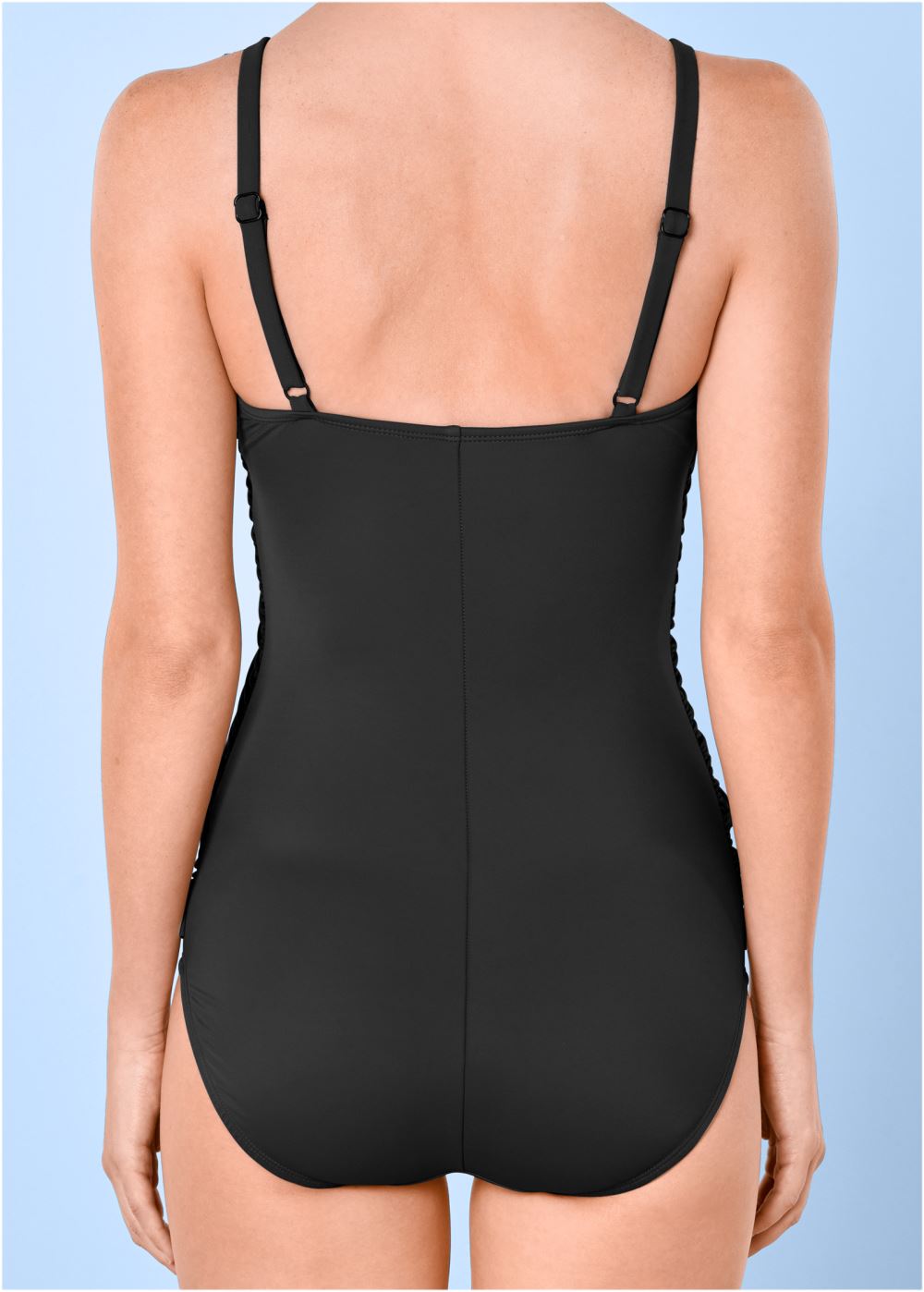 Venus Slimming Draped One-Piece Swimsuit in Black Beauty