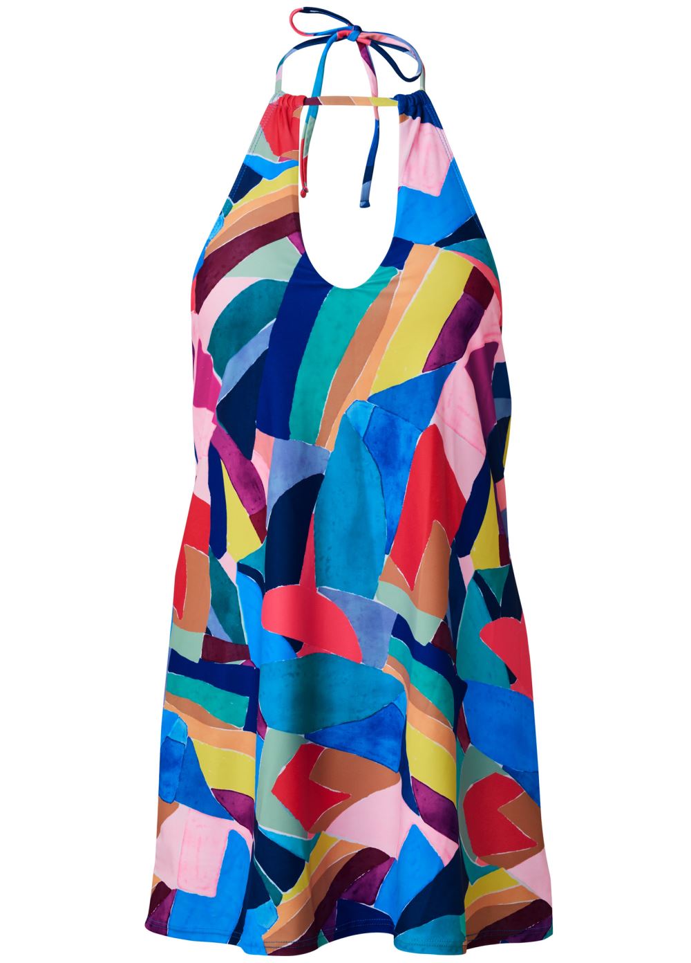 Venus High-Neck Swim Dress Swimsuit in Living Art