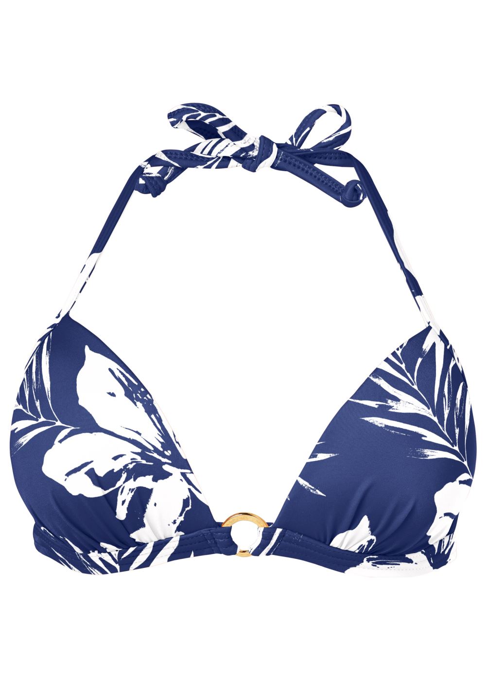 Venus Enhancer Push-Up Triangle Top Bikini - Navy Blue Hibiscus