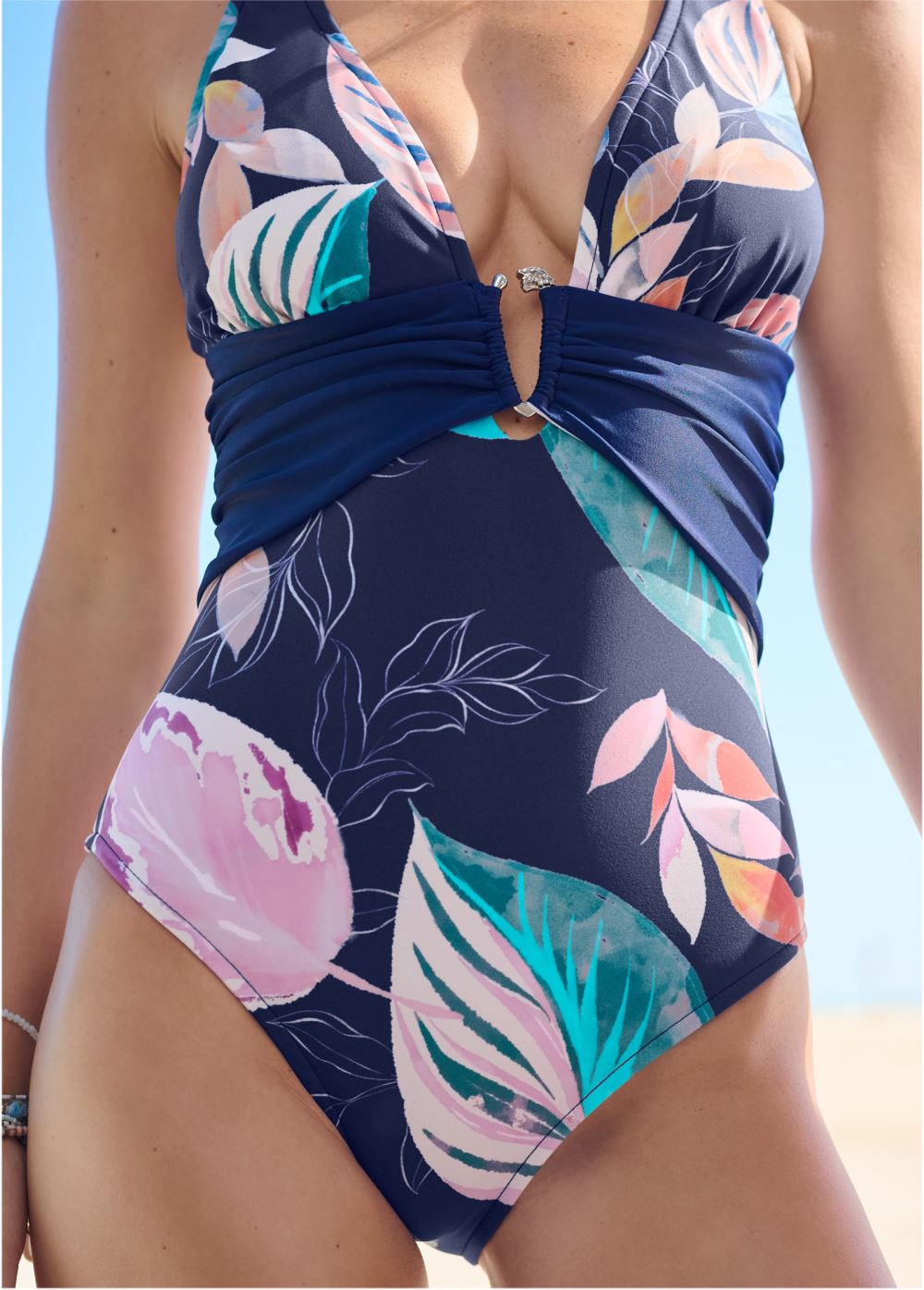 Venus Fierce One-Piece Swimsuit in Midnight Leaf