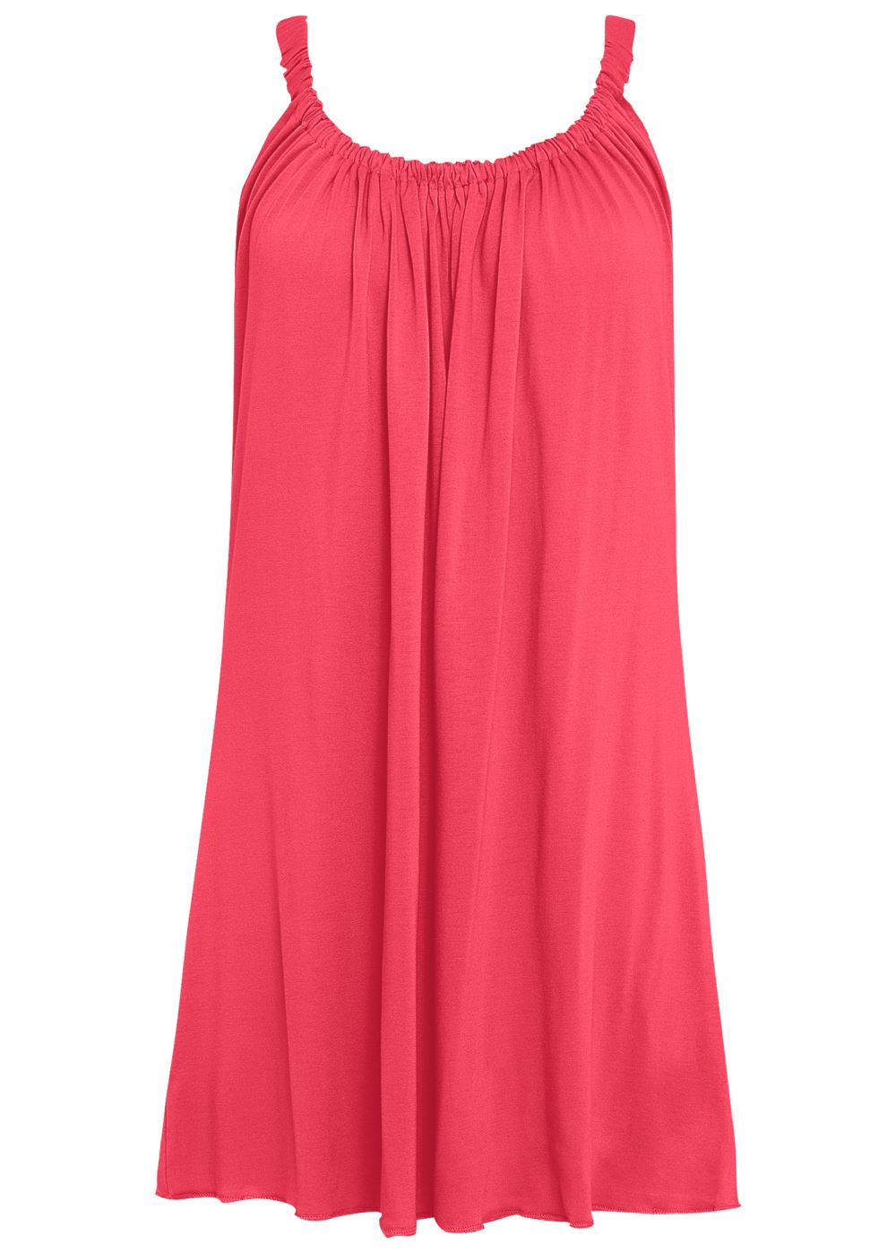 Venus Gathered Neckline Cover-Up Dress in Sunset Pink