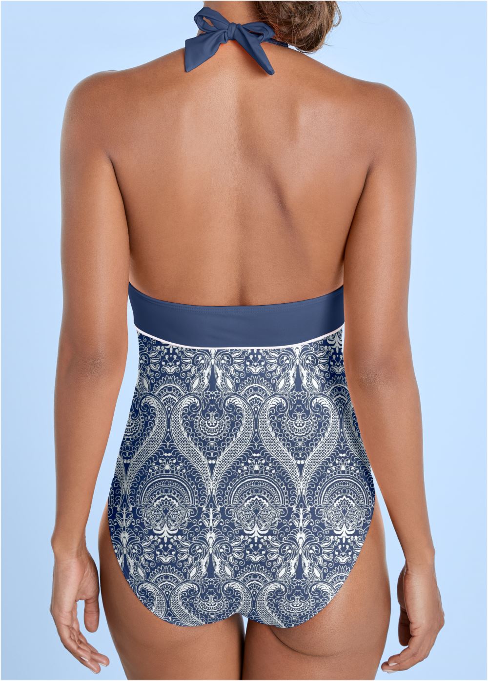 Venus Bohemian One-Piece Swimsuit in Denim Lace