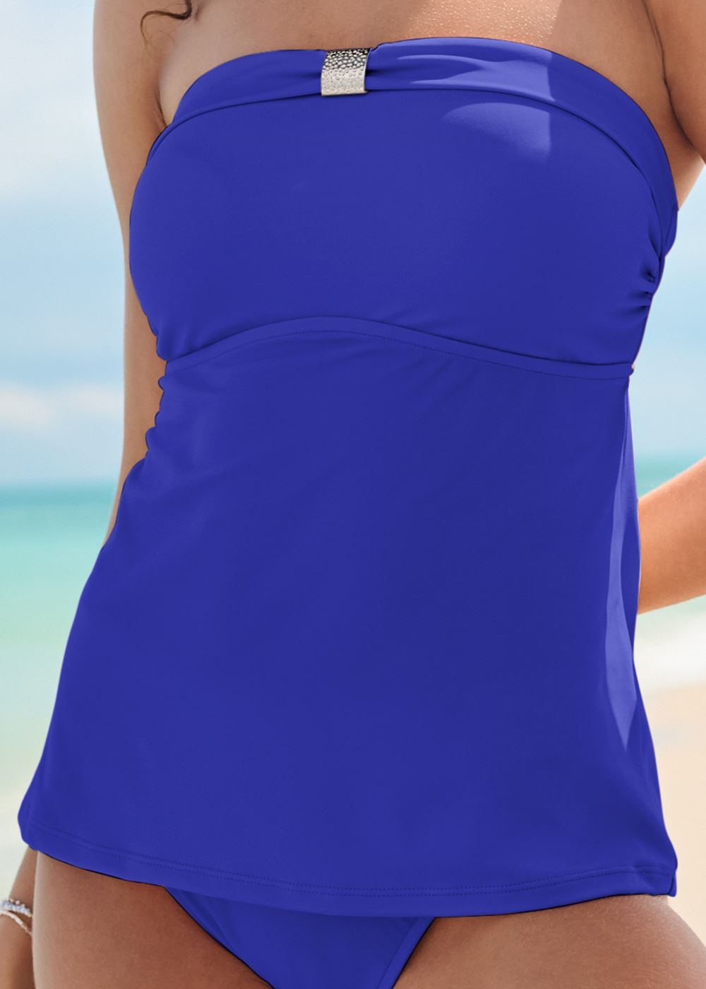 Venus Goddess Bandeau Tankini Top Bikini - Cobalt Blue
