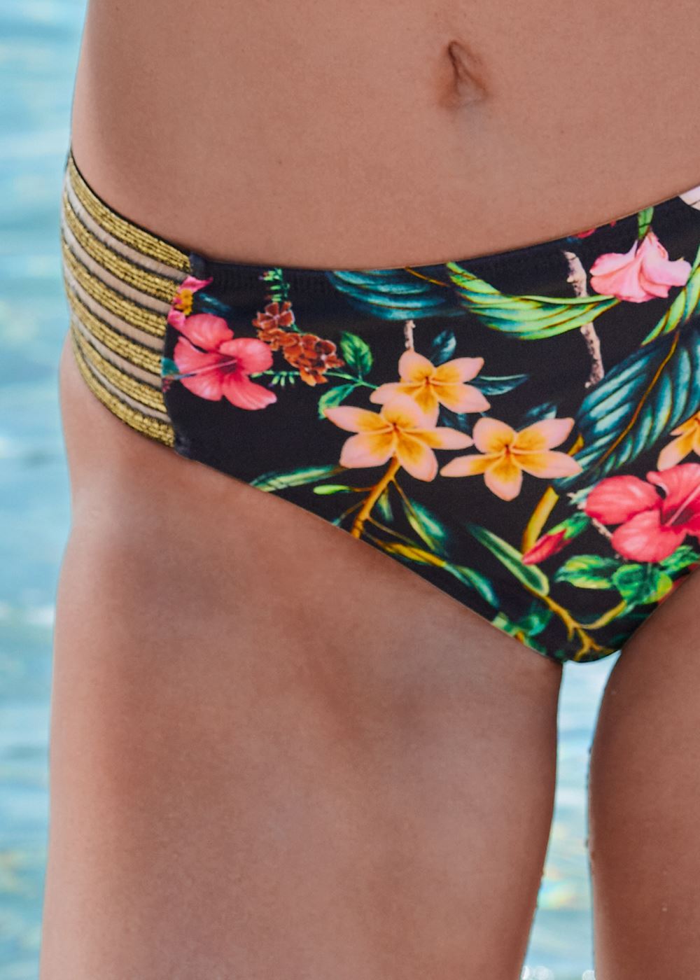 Venus Glitter Elastic Bottom Bikini - Island Tropics